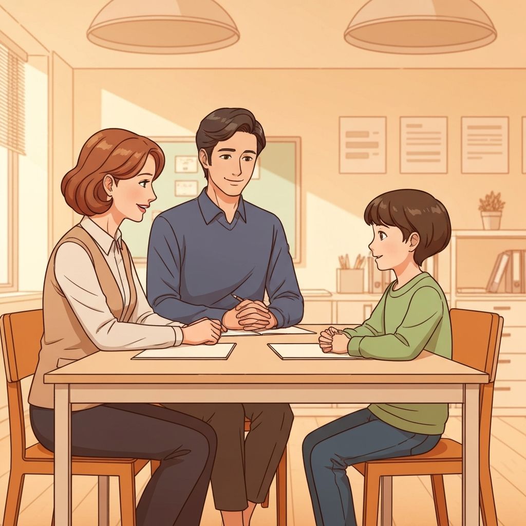 Reunión de padres y docente en Aprendamos-IA - Comunicación colaborativa sobre seguridad, progreso y desarrollo de habilidades del estudiante